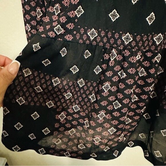 Style & Co Mesh Geometric Button Down Dress NWT Purple Black Size S - Picture 11 of 13